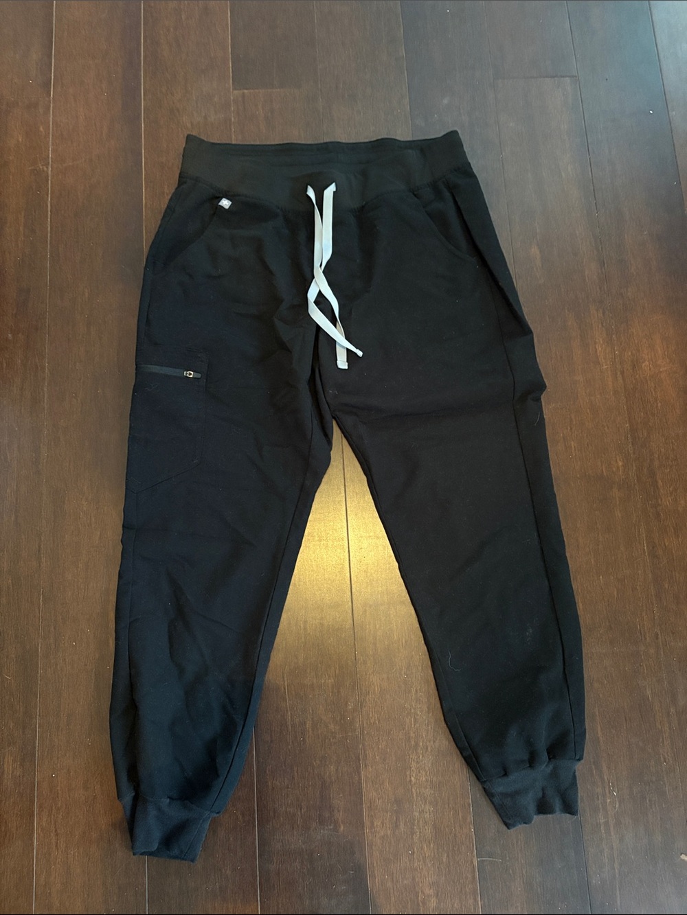 Figs Men's Black Jogger Sweatpants with White Drawstring